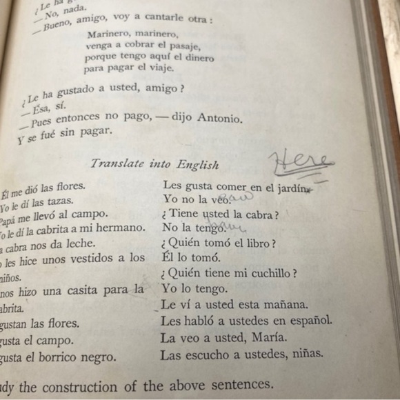 ANTIQUE Book - Primeras Lecciones De Español 1918 - Vintage Spanish Primer - Picture 8 of 13